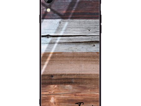 Wood Grain Varigegated iPhone XR Glass Case Online now