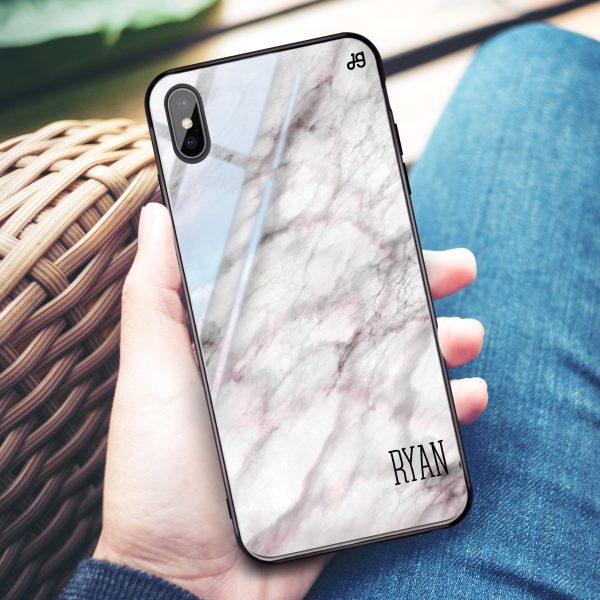 White Marble iPhone XS Glass Case Fashion