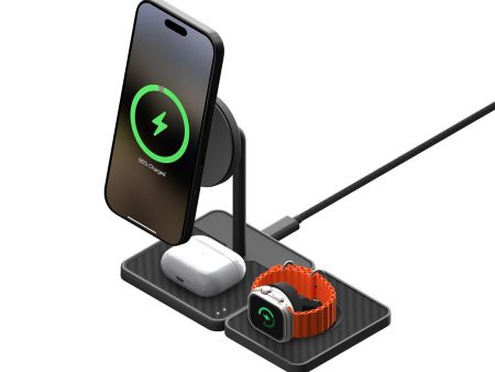 3 in 1 Charging Stand with Qi2 and Apple Technology —  Aramid Fibre Hot on Sale