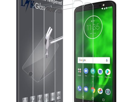 [3 Pack] LK for Motorola Moto G6 Screen Protector, [Japan Tempered Glass] 9H Hardness with Lifetime Replacement Warranty Supply