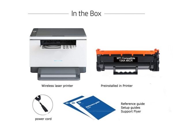 HP M209DW LaserJet Printer with 1 OEM 134A MICR Cartridge on Sale