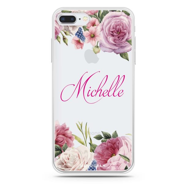 Light Pink Floral iPhone 7 Plus Ultra Clear Case Fashion