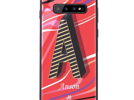 Glitched Monogram Samsung S10 Glass Case Discount