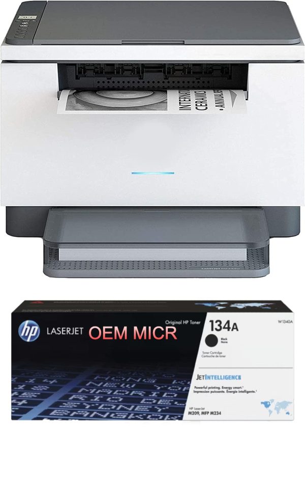 HP M209DW LaserJet Printer with 1 OEM 134A MICR Cartridge on Sale